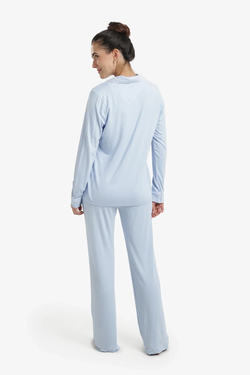 Carina Classic Piped Viscose Pyjama Set - Image 3